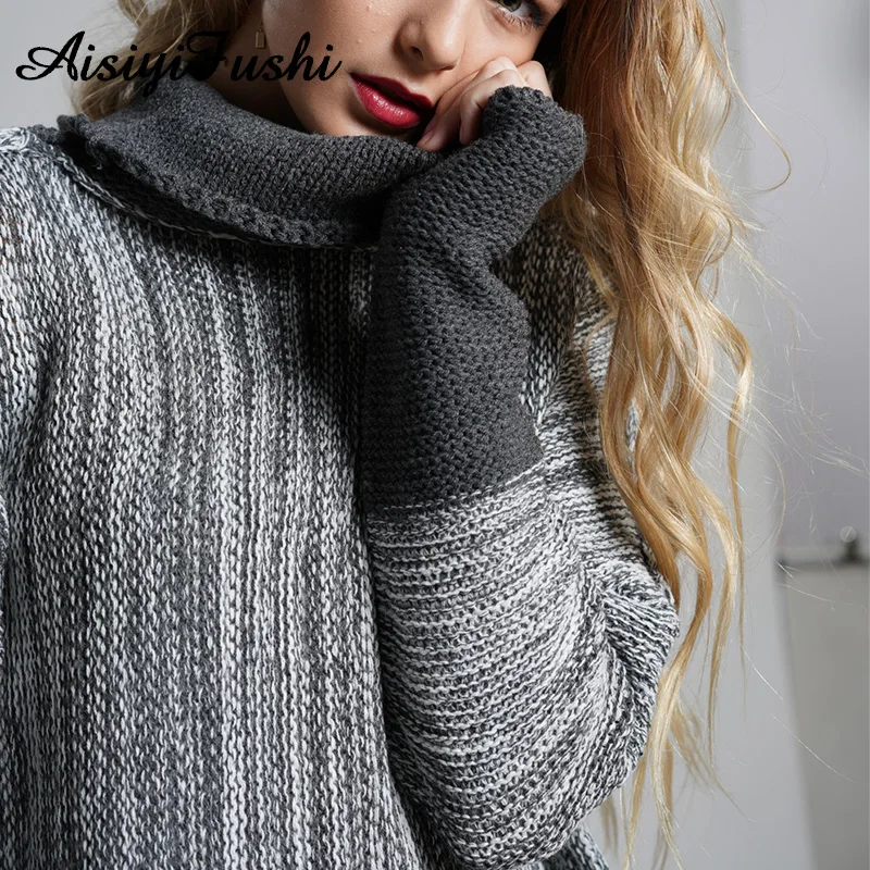 Women's Turtlenecks Sweaters Dresses Autumn Slim Knitted Warm Winter Pullover Oversized Sweater Solid Sexy Mini Dress | Женская