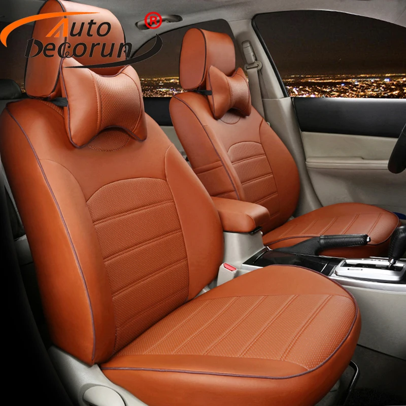 AutoDecorun пользовательские чехлы для сидений автомобилей Toyota Fortuner 7 сидений чехлы наборы Кожаная подушка из искусственной кожи поддержка сидений авто аксессуары