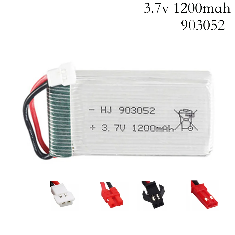 Литий-полимерный аккумулятор 3,7 в 1200 мАч 30C для Syma X5SW X5SC X5S X5SC-1 X5HW X5UW M18 H5P RC Quadcopter 3,7 в 1200 мАч 903052 батарея JST разъем