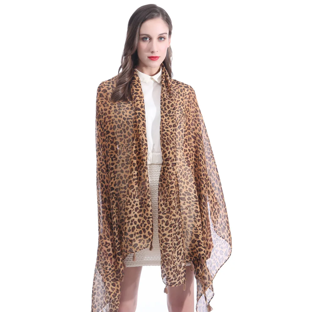 Классический женский шарф с леопардовым принтом шаль большого размера| |