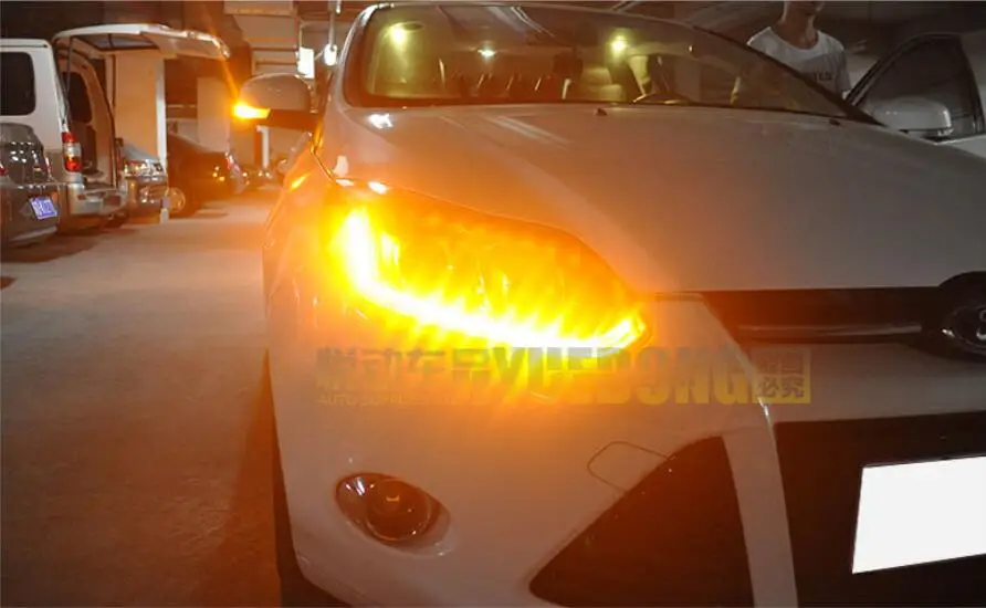 Стайлинга автомобилей Фара для Ford Focus головной светильник 2012 2013 2014 2009 2010 2011 год DRL