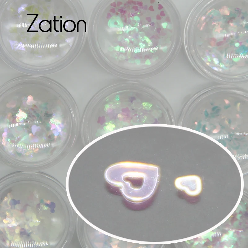 Алмазные Блестки для ногтей Zation зеркальные цветной хромированный пигмент Гель
