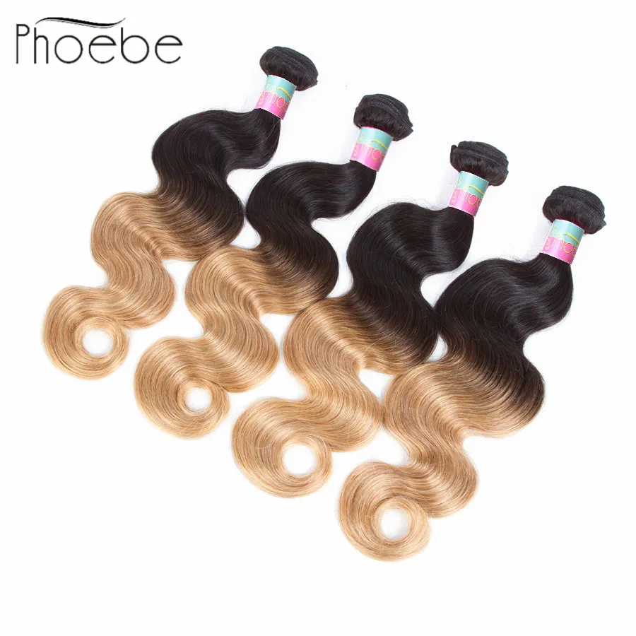 Phoebe волосы Pre colored1B 27 перуанские объемные волны 4 пряди 100% человеческие не Реми
