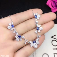 kjjeaxcmy boutique jewels 925 pure silver inlaid natural sapphire necklace necklace snowflake support test
