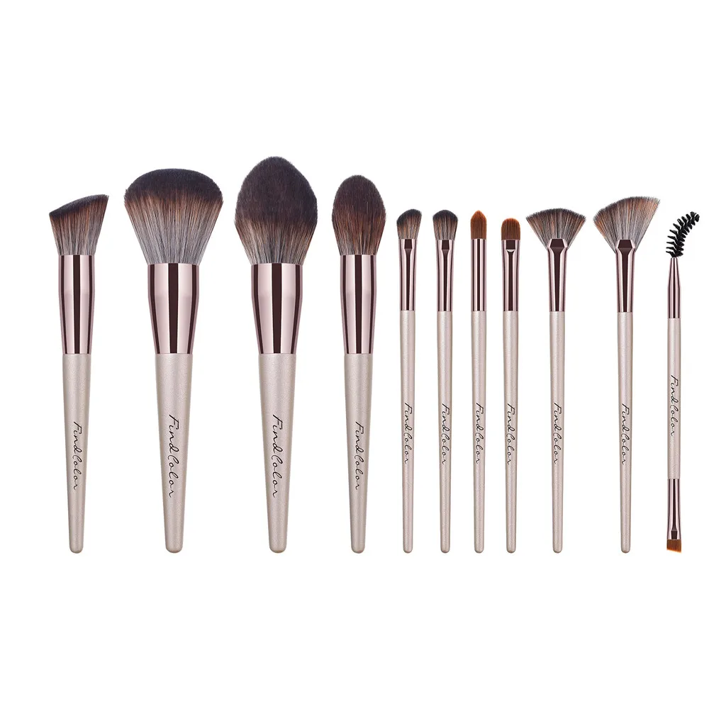 11 PCS Wooden Foundation Cosmetic Eyebrow Eyeshadow Brush Makeup Sets Tools makeup brush holder organizer accessorie 04* | Красота и