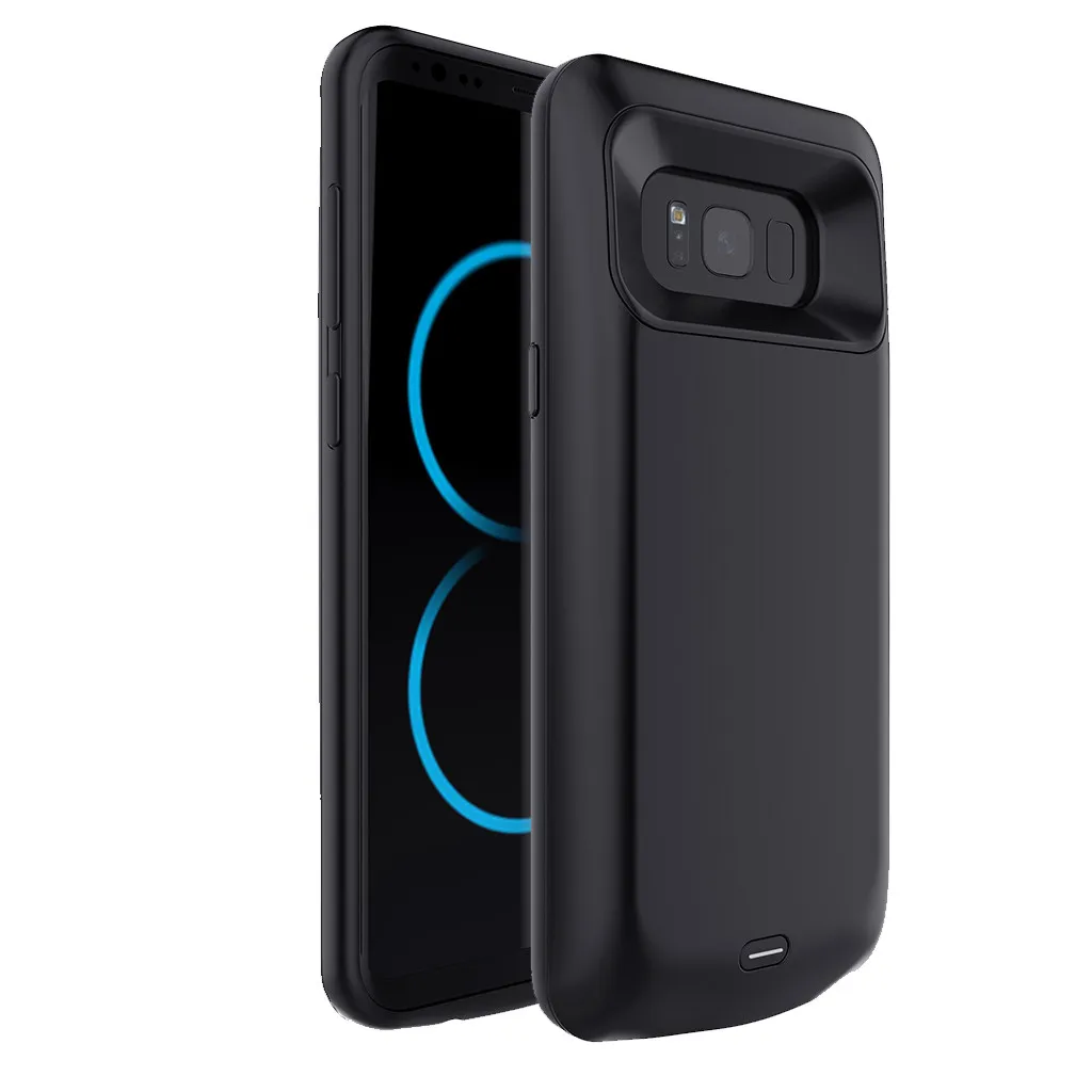 Black 5500 мАч Расширенный чехол для зарядки телефона для samsung Galaxy S8 Plus плавные линии эргономичная дуга Удобная защита от пыли - Цвет: Black