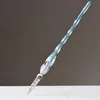 Light blue Высокое качество, простая стеклянная ручка, держатель для ручки, красивый цветной стеклянный держатель для ручки, бизнес подарок, Офисная канцелярия, канцелярские принадлежности - Цвет: Light blue