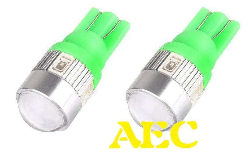 100 шт. T10 6SMD 5630 5730 Светодиодные алюминиевые линзы 194 168 W5W автомобильный клиновидный