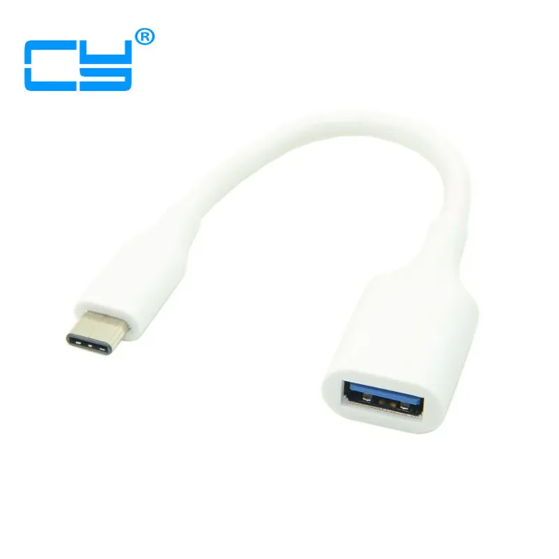 

White USB-C USB 3.1 Type C Male Connector to A Female OTG Cable for Chromebook & Macbook