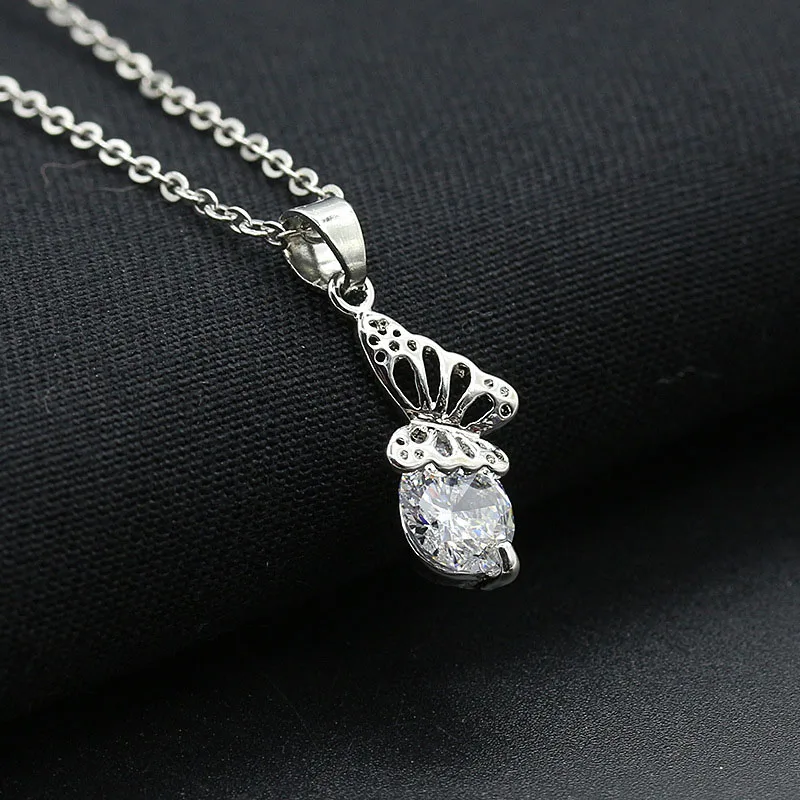 Серебряные Хрустальные Ожерелья Полые Подвески Стразы циркониевые Сердце