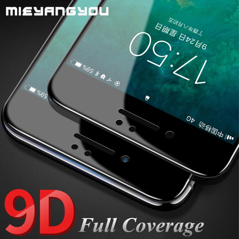 Закаленное стекло с закругленными краями 9D для iPhone 6 6s 7 8 Plus X 10 XS Max XR|Защитные