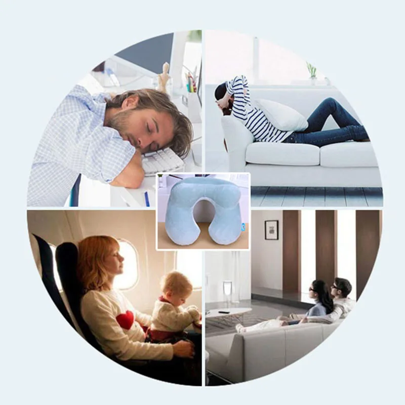 U образная подушка для путешествий самолета надувная шеи аксессуары удобные