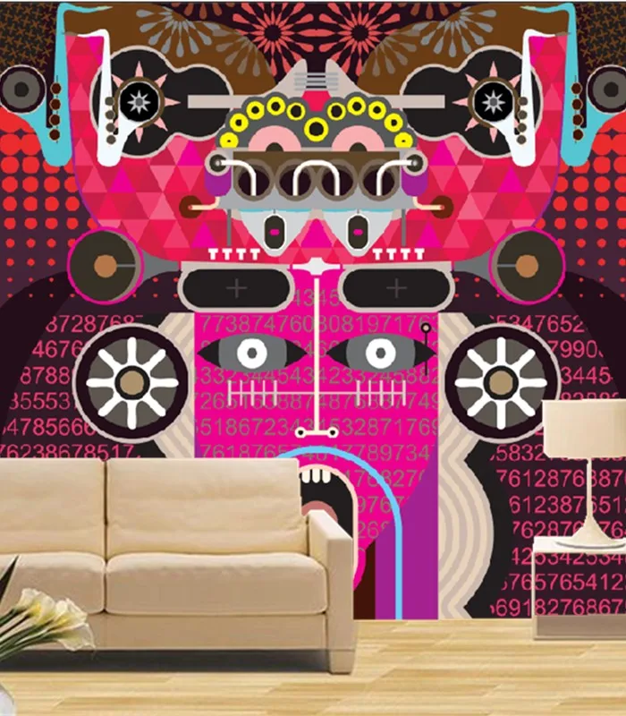 

Custom 3D murals,Cartoon art abstract painting papel de parede,hotel restaurant bar living room sofa TV wall bedroom wall paper