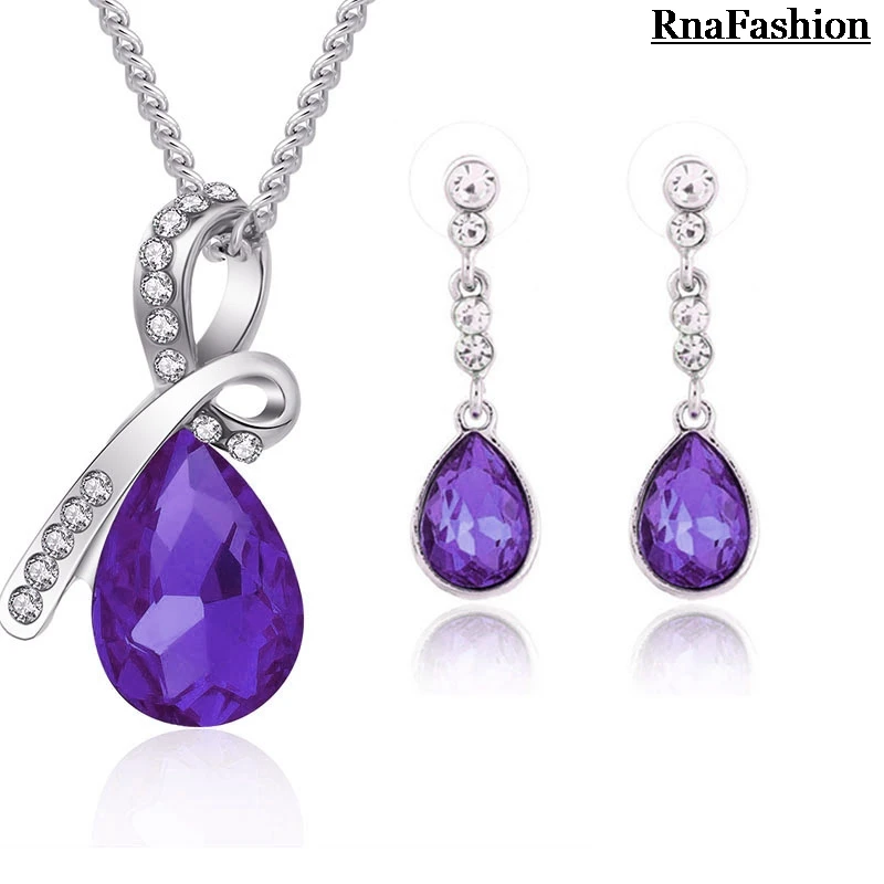 2014 оптовая продажа ювелирных изделий наборы капли воды кулон ожерелье серьги