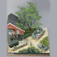 13pcs diy military building model kits world war ii german soldier shelter house wood cabin 135 scale model kits