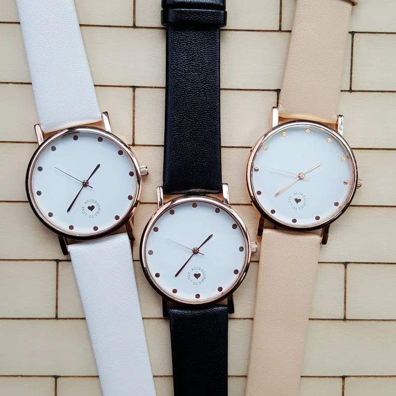 Для женщин часы новинка 2016 года Интимные аксессуары любить бежевый кожаный