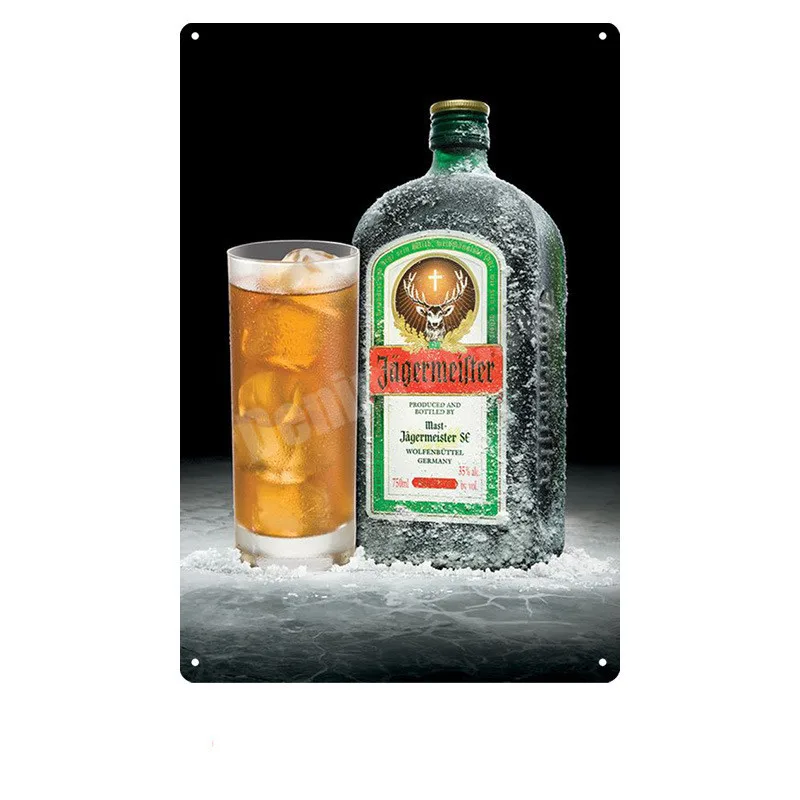 L Jagermeister потертый шик, металлический плакат, украшение для паба, бара, голова оленя, настенная наклейка, ликер, металлическая настенная художественная жестяная вывеска, домашний декор, MN107 - Цвет: L