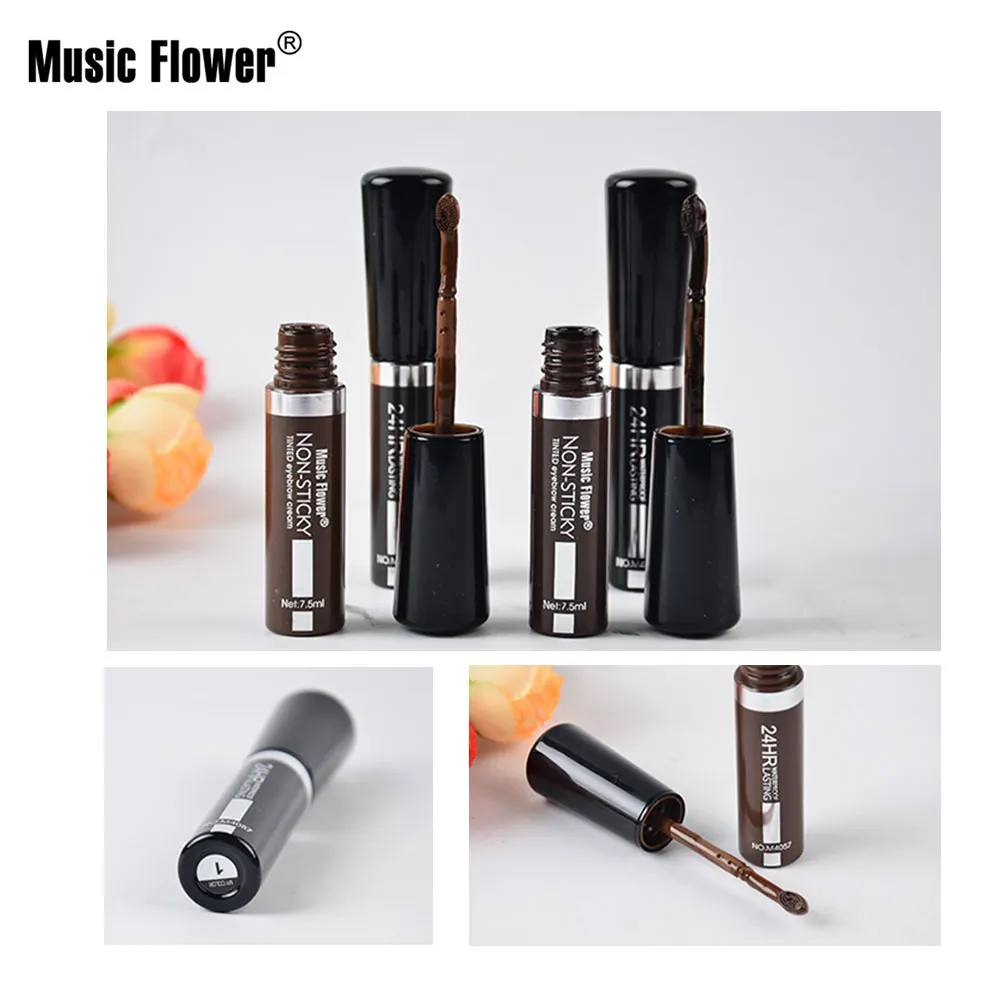 Music Flower 4 цвета тонированные крем для бровей с кистью антипригарным покрытием