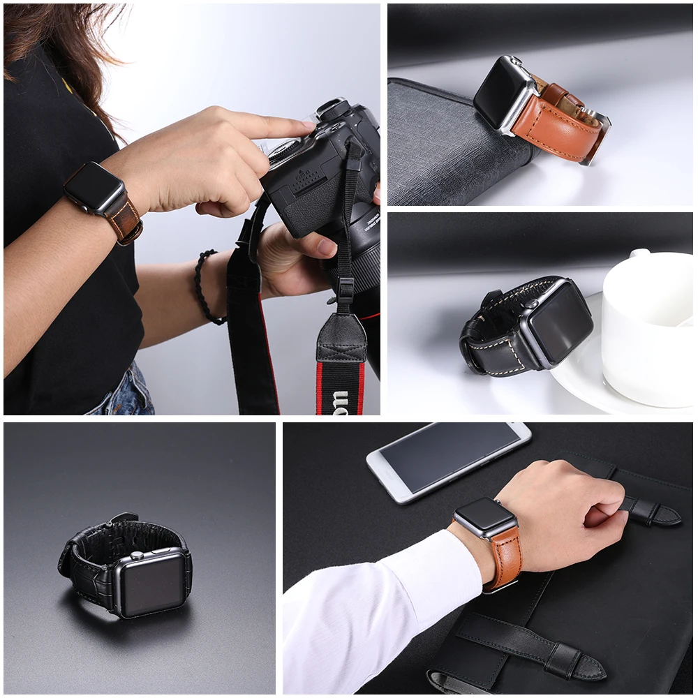 CHIMAERA for Apple Watch Band Strap Genuine Italy Calf Leather 38mm/40mm 42mm/44mm Series 4 3 2 1 | Наручные часы