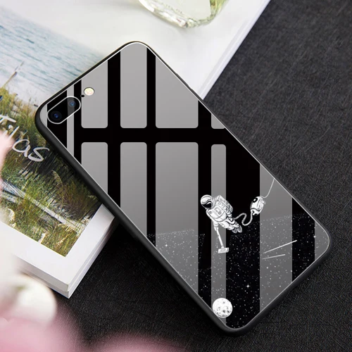 4411 Роскошные DIY для iphone 7 8X10 Plus 6s 6 Капа пользовательский космический астронавт чехол из закаленного стекла для телефона для iphone 11 Pro XS чехол для MAX XR - Цвет: 4411