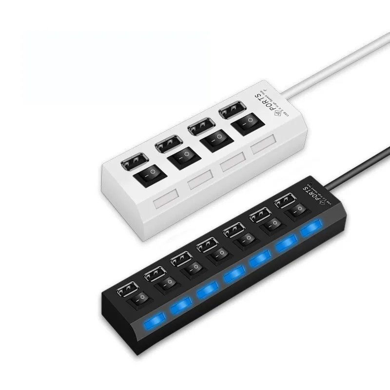 Twofro usb-хаб 2,0 портативный 4/7 портов с европейской вилкой питания USB 2,0 концентратор разветвитель кабель адаптер для Macbook ПК ноутбук планшет