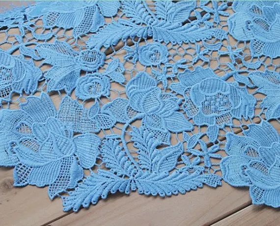 

White Crocheted Lace Fabric , QMilch Retro Florals Fashion Fabrics Supplies,Wedding Lace Fbaric