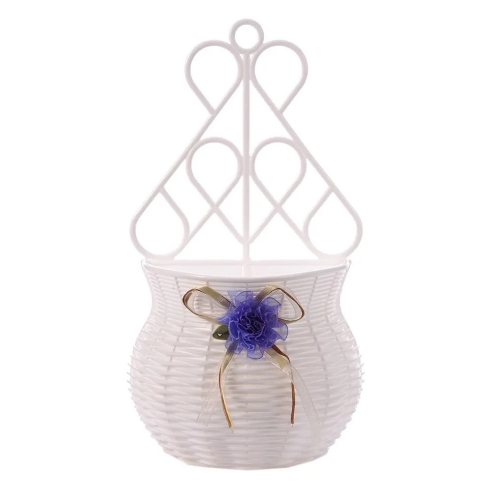 Flower Hanging Basket Vase Artificial Rattan Wall Small For Home Decoration 3 Colors | Дом и сад