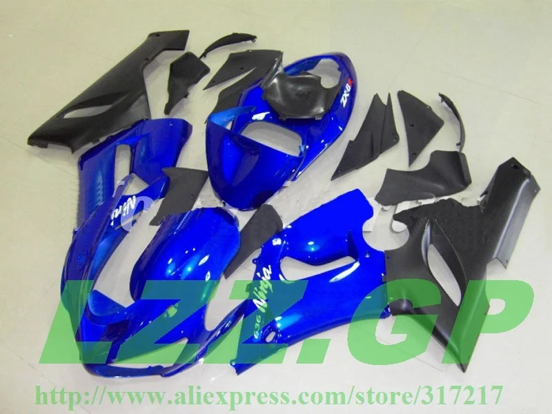 

Injection Blue black fairing kit For NINJA ZX 6R 636 05 06 ZX-6R 05-06 ZX6R 2005 2006 ZX 6R 05 06 fairings r3dd