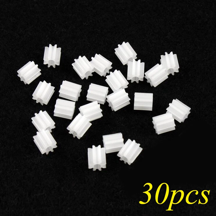30PCS White Motor Gear 8T Plastic Pinion For Tamiya Mini 4WD Racing Car Model | Игрушки и хобби