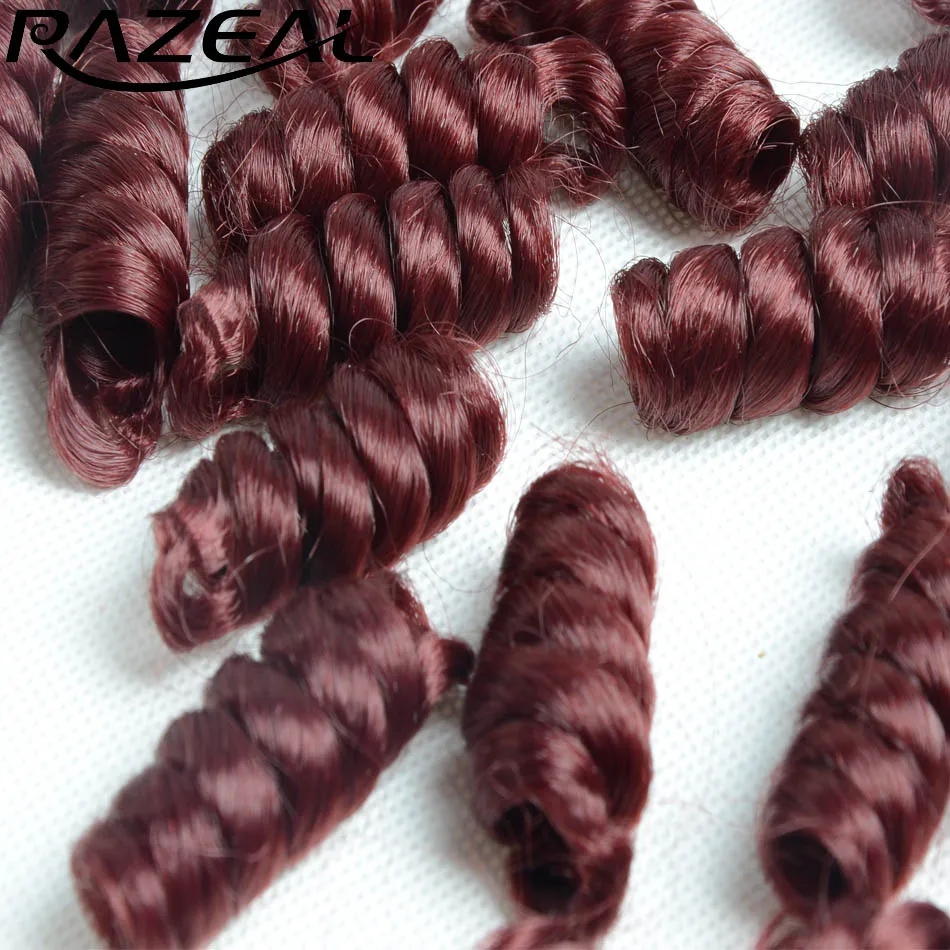 Razeal 1 упаковка 6 дюймов 20 прядей короткие кудрявые волосы вязанные крючком