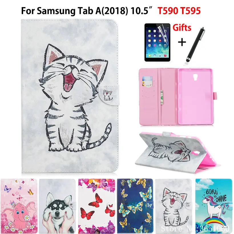 Чехол для Samsung Galaxy Tab A A2 2018 10 5 &quotT590 T595 T597 умный чехол планшета с рисунком бабочки