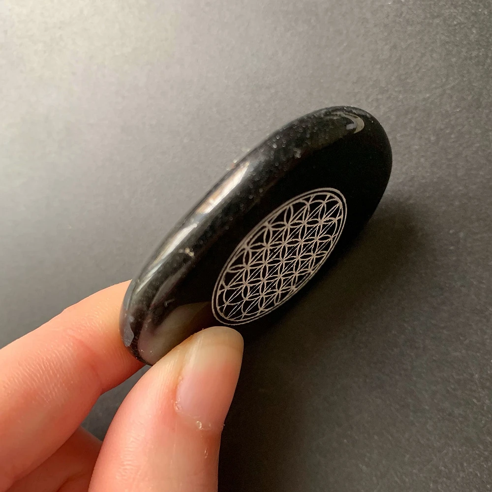 Черный обсидиановый Кристалл пальмовый камень натуральный резьбовой цветок