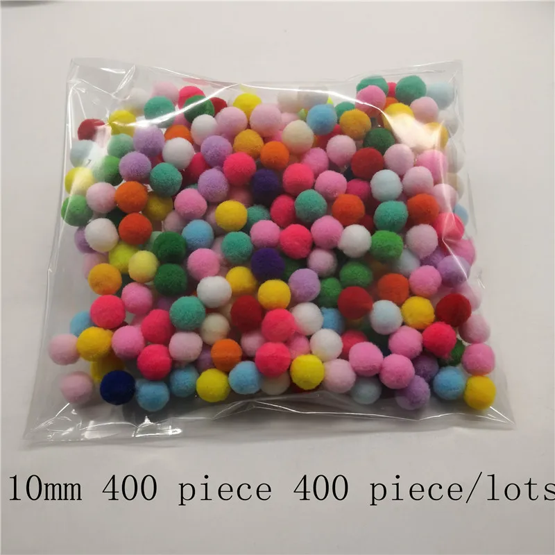 10 mm 400 piece Помпонов 1600 шт 10 мм мягкие помпончики Пушистый Плюшевый меховой мячик игрушки для рукоделия украшения дома Швейные принадлежности аксессуары - Цвет: 10 mm 400 piece