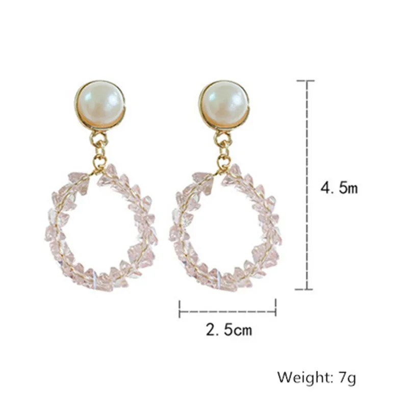 FYUAN модные круглые геометрические Висячие серьги для женщин Bijoux Розовый Белый