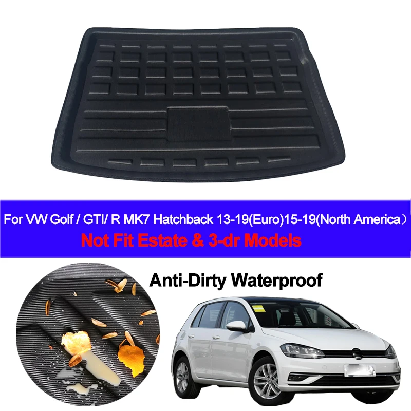 Rear Trunk Mat Cargo Tray Boot Liner Carpet Protector Floor Pad For Volkswagen For VW Golf GTI  R Mk7 Hatchback 2015- 2018  2019