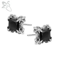 silver color stud earrings with stone crystal surgical steel top quality ear studs piercings cubic zircon earring for girls men