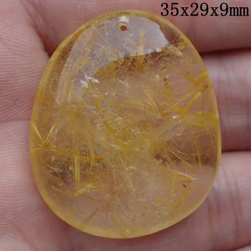9pcs/lot Free Shipping Rutile Quartz Crystal Jewelry Necklace Pendants Men Women Pendant 29-46mm | Украшения и аксессуары