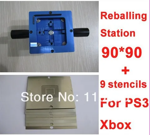 Бесплатная доставка набор инструментов для реболлинга xbox360 ps3 90 мм с 9 трафаретами