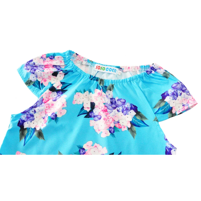 Комбинезон для девочек с цветочным принтом 2017 летний детский комбинезон без