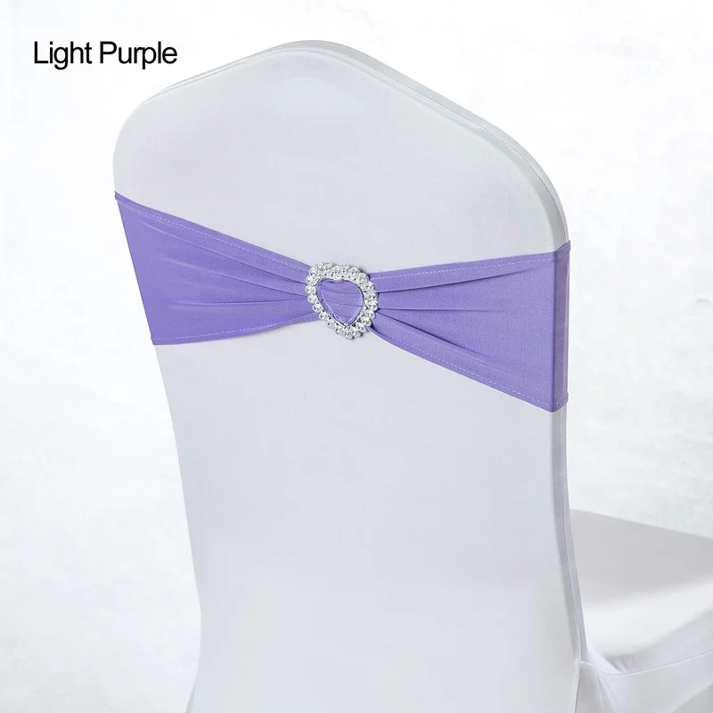 Lt purple 50 шт спандекс лайкра чехол для свадебного стула широкие пояса-кушаки Свадебная вечеринка стул именинника Декор ярко-синий красный черный белый розовый фиолетовый - Цвет: Lt purple