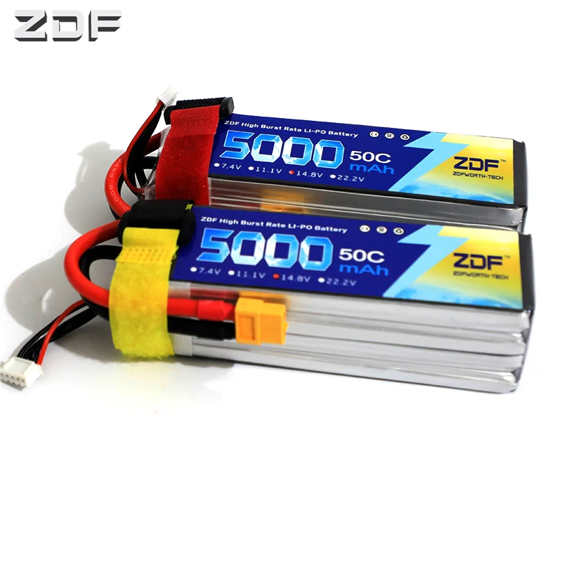 ZDF 2 шт./лот FPV 450 500 AKKU 14 8 V 5000mAh 50C 100C 4S RC LiPo Аккумулятор для радиоуправляемого