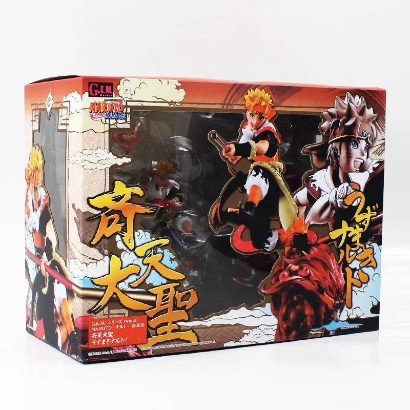 with box 18 см драгоценный камень Наруто Uzumaki Cos Сон Гоку Король обезьян фигурка ПВХ фигурка коллекционная игрушка кукла подарок - Цвет: with box