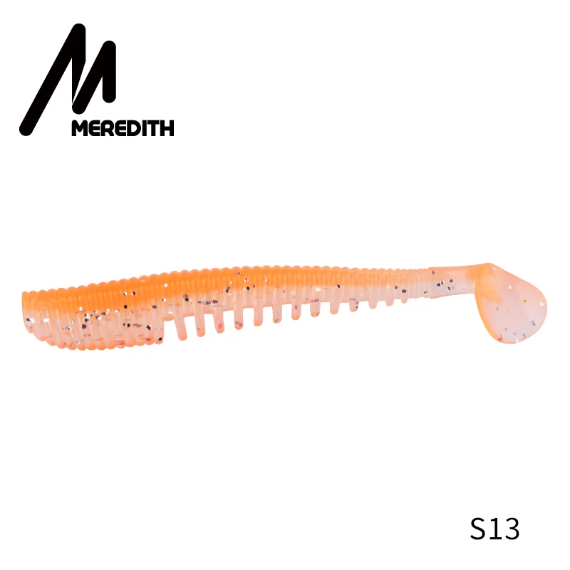 S13 MEREDITH, 4 шт., наживка Awaruna, мягкие приманки, 13 см, 10,4 г, приманка для ловли карпа, Iscas, искусственный яркий свимбейт в форме червя, блесна - Цвет: S13