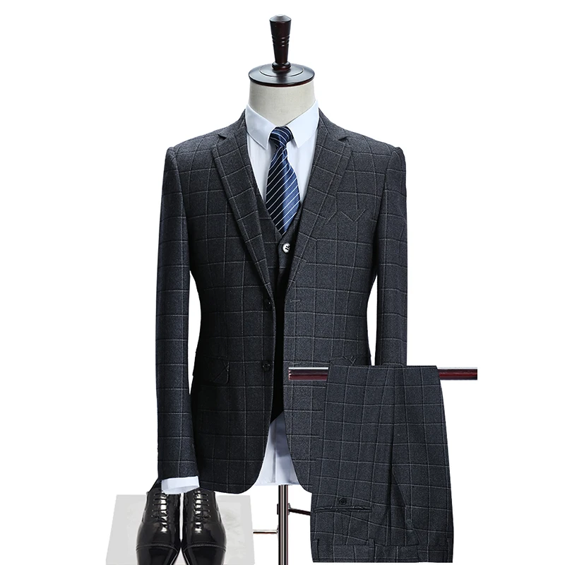 

Loldeal 2018 new style suit men High quality stripe wool wedding suits men,blazer men,wedding dress,business men's suits