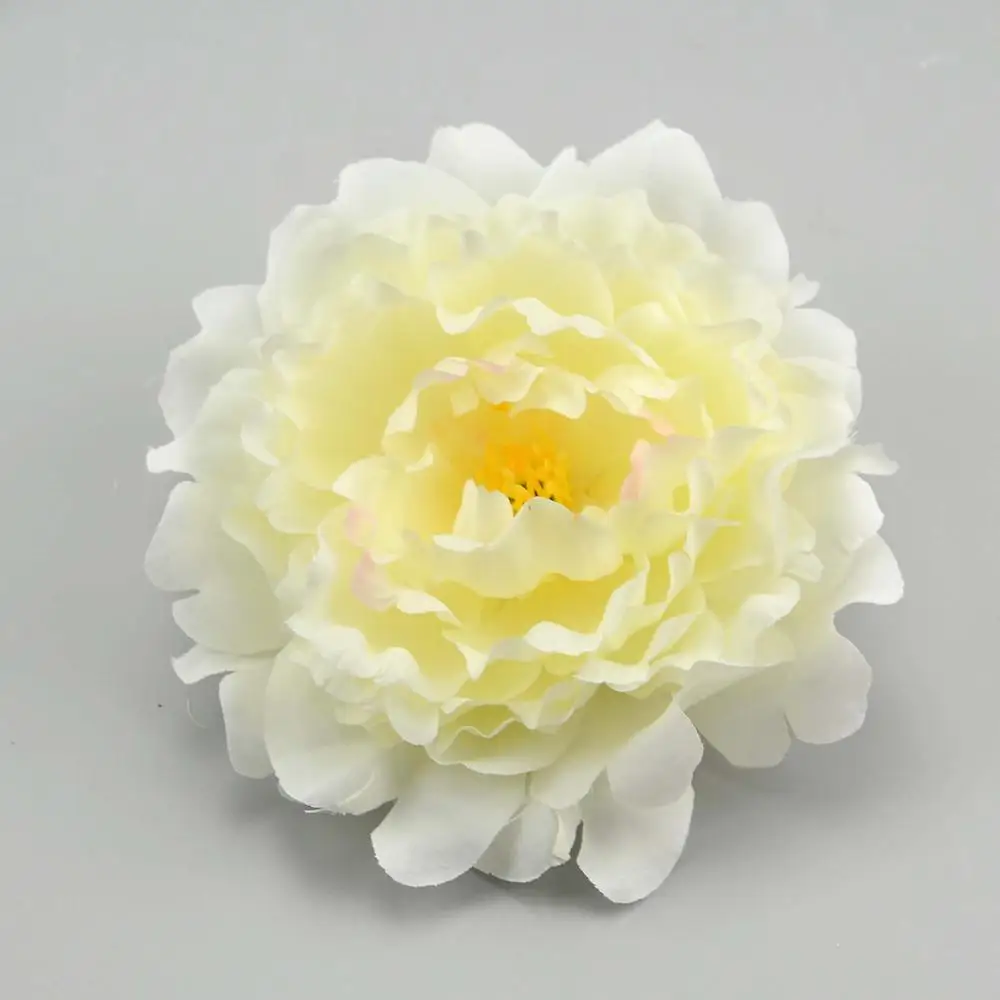 Milk white 5 шт. 14 см большой искусственный шёлковый Пион цветок голова для украшения свадьбы DIY Скрапбукинг венок поддельные цветы стены ремесло - Цвет: Milk white