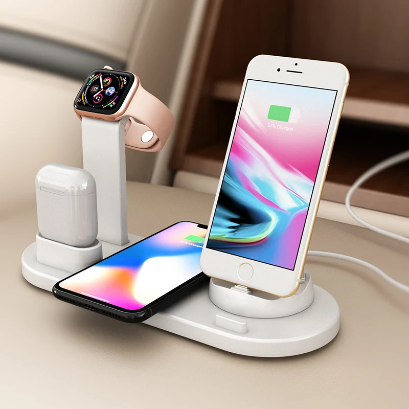 3 in 1 wireless charging induction charger stand for iphone x xs max xr 8 airpods apple watch 2 in 1 docking dock station 3in1 free global shipping