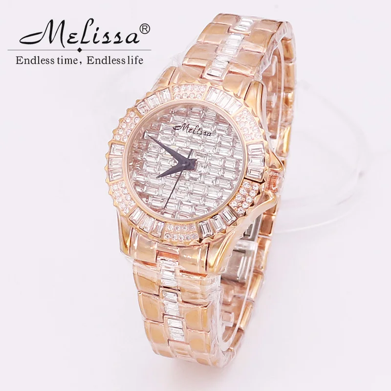 Распродажа роскошные женские часы Melissa с кристаллами элегантные Стразы модные