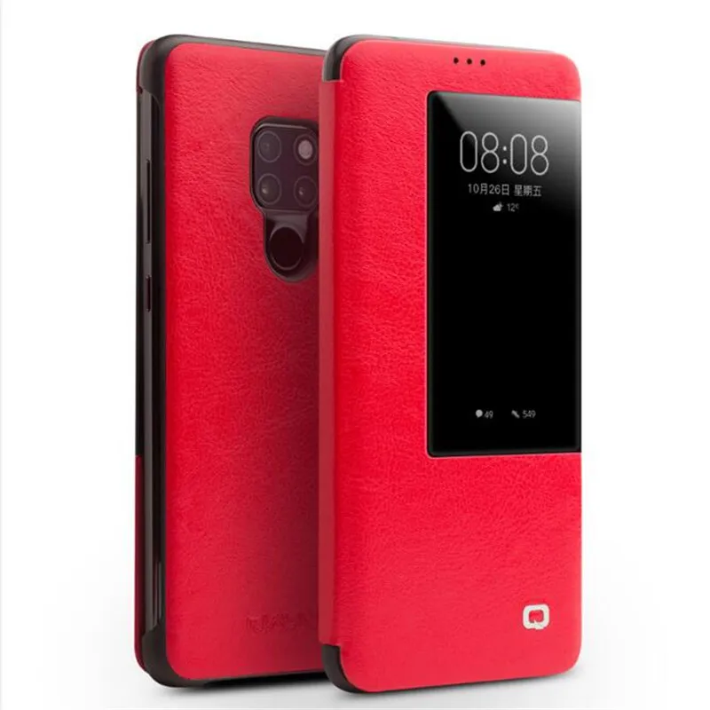 QIALINO Роскошный чехол-книжка из натуральной кожи для Huawei Mate20 Pro Стильный