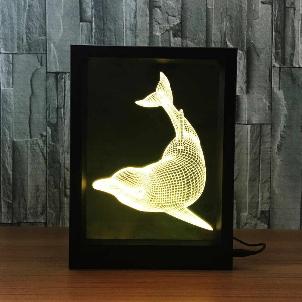 Dolphin модный креативный 3d подарок декоративная атмосфера акриловая фоторамка