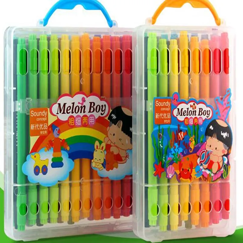 24 Цвета детей инструмент для рисования маркер ручка сырой тонкой Акварель Pen